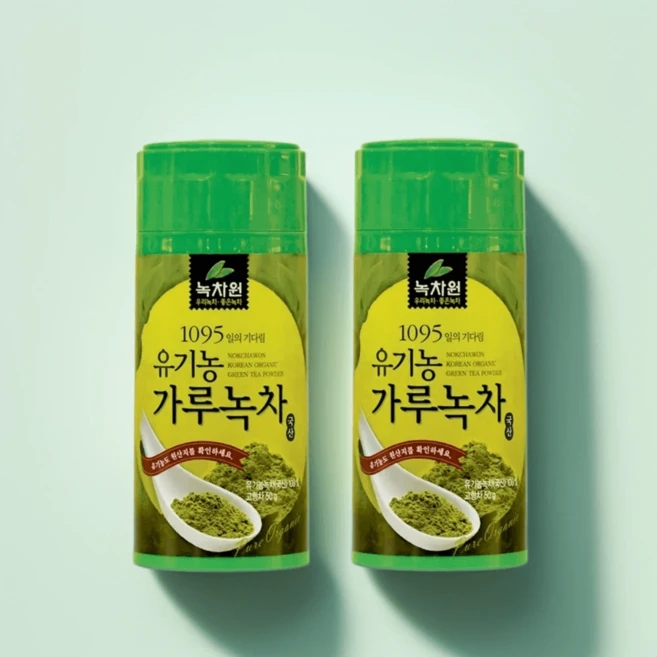 유기농 가루녹차 50g x 2개 그린티 녹차가루 분말 유기농녹차 학교 학원 사무실 공장 탕비실 행정실 교무실 교회 선물 차세트 - 쿠팡