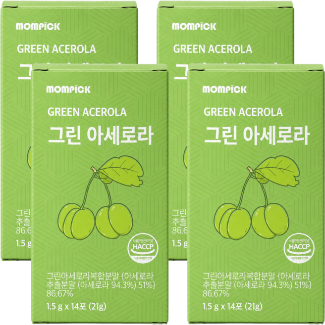 맘픽 그린 아세로라 비타민C 분말, 4개, 14회분