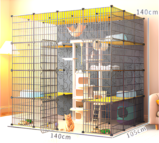 대형 고양이케이지 고양이철장케이지 고양이장 고양이집 Large Cat Cage, 1세트, 블랙