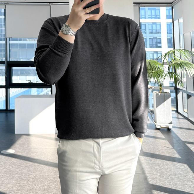 룩플레인 부드러운 워셔블 비스코스 헤라시 라운드 니트 20color