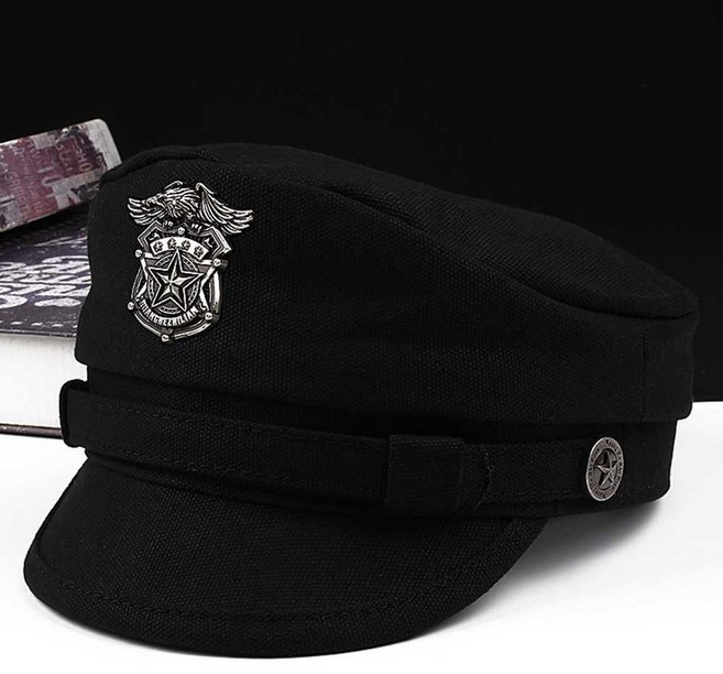 독일군 헬멧 해군 맥아더 장군 캡틴 모자 빈지티모자, 1개, 7. L(55-56)-라벨O-검은색