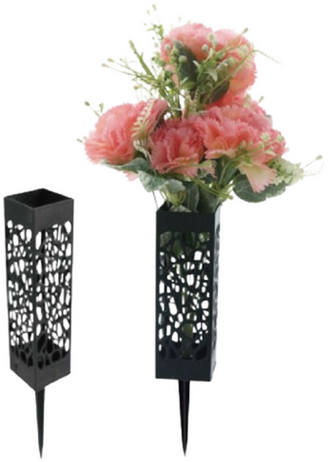 퍼니벨 홈리빙 산소 성묘 벌초 수목장 매립형 매립식 화병 화분 1+1, 블랙