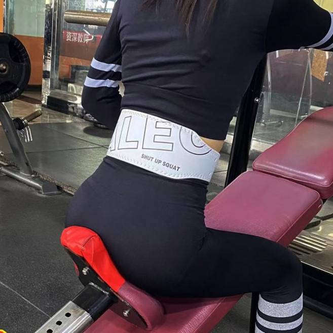 스쿼트 헬쓰 피트니스 트레이닝용 스포츠 체육관 가죽 스폰지 자동 잠금 역도 벨트 스탠드 스쿼트 데드 리, 01 White_03 L