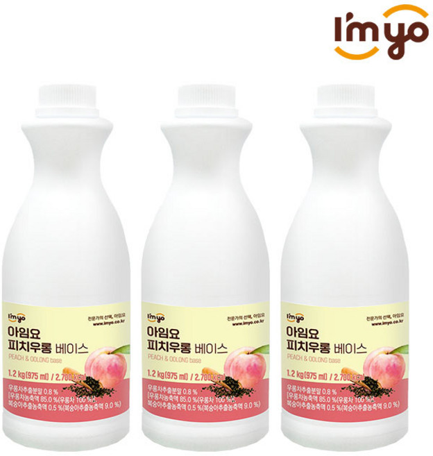 아임요 피치우롱티 베이스 3개, 1.2kg, 1개입, 1.2kg