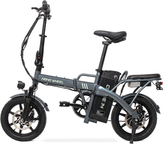 나노휠 커브14 접이식 면허필요없는 전동 전기자전거 36V 20Ah, 스틸, 그레이