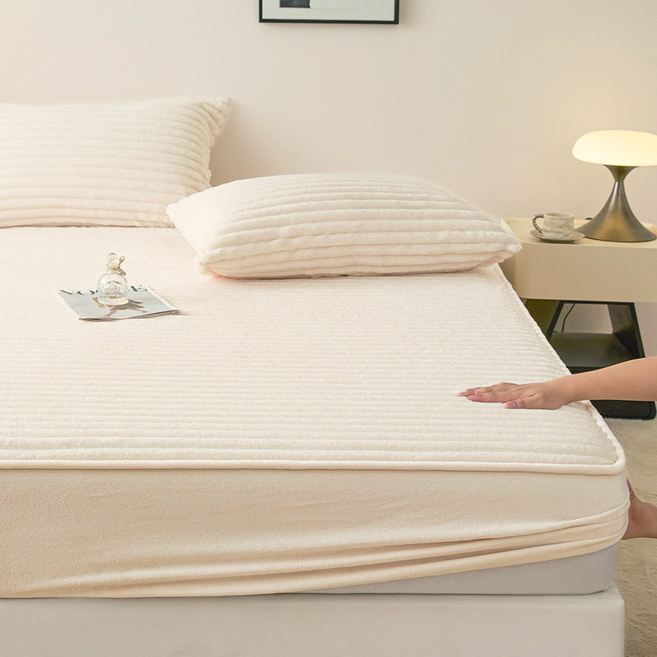 시스슈 겨울 따뜻한 토끼털 매트리스커버 하이 퀄리티 침대커버 침구