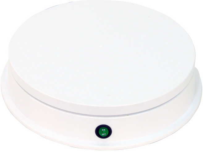 촬영용 턴테이블 자동 회전판 진열대 디스플레이 전시 스튜디오 360도, 화이트, 1개