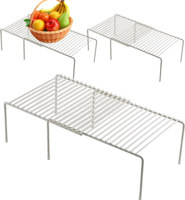 웰몽 주방 선반 길이조절 정리대, 3개, 화이트