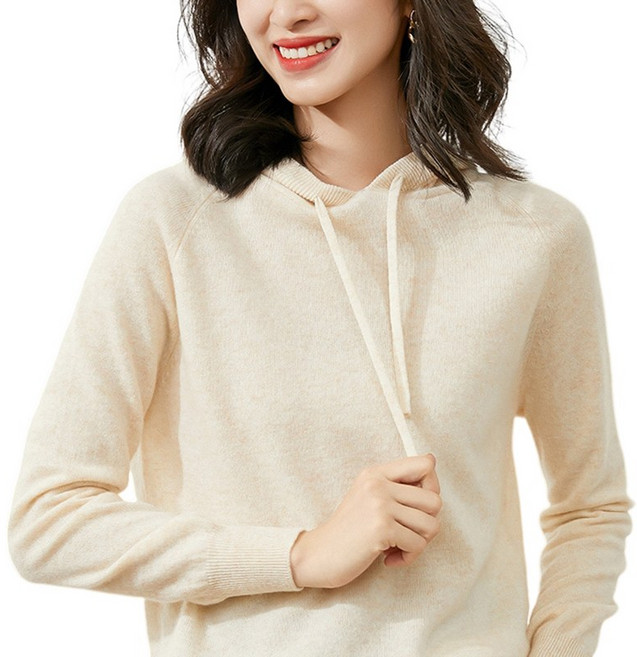 여성 부드러운 긴팔 후드 니트 여유로운 핏의 편안한 데일리 레이어드 아이템 Women's knitwear 5909