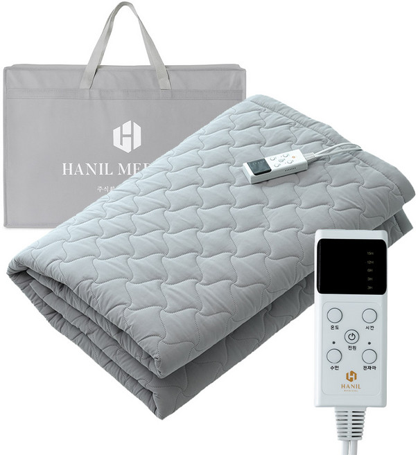 전자파 없는 한일의료기 전기매트 전기장판 전기요 탄소매트 캠핑 카본 온열 찜질 매트 1인용 2인용 싱글 특대형, Q(150 x 200cm), 연그레이