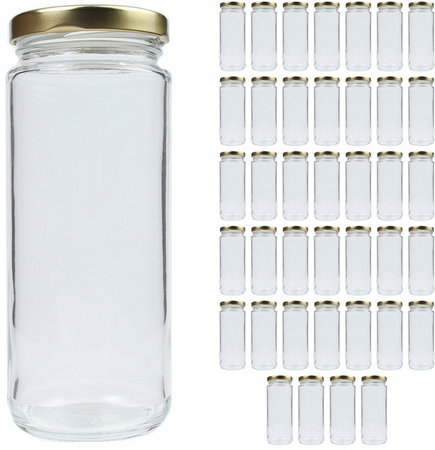 공병상회 다용도일자300 유리병 + 러그캡/골드, 40개, 300ml