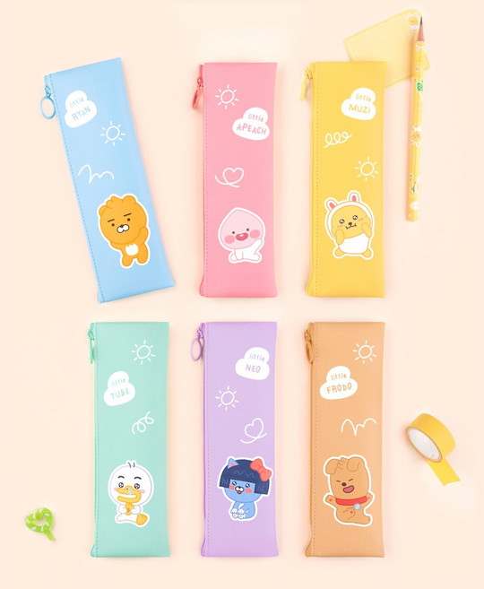 카카오프렌즈 LF 러블리 미니플랫 펜슬케이스, 라이언, 1개