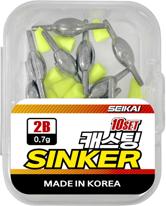 캐스팅 싱커 수중찌 스플릿샷 멀티싱커, 1개, 10개입