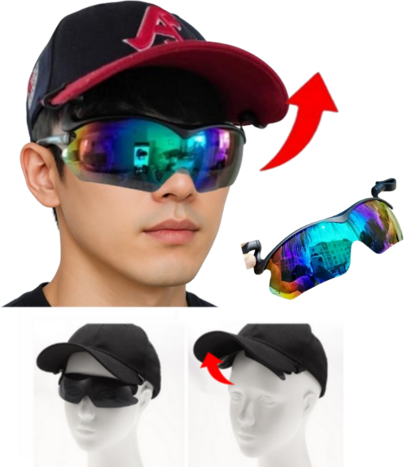룰루레빗 안경위에 쓸 수 있는 모자 클립 캡 선글라스