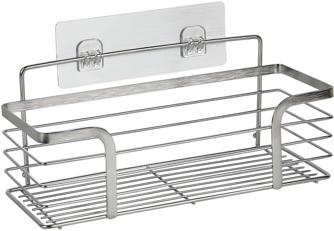 엠디글로벌 무타공 스테인레스 욕실선반 일자형, 1개