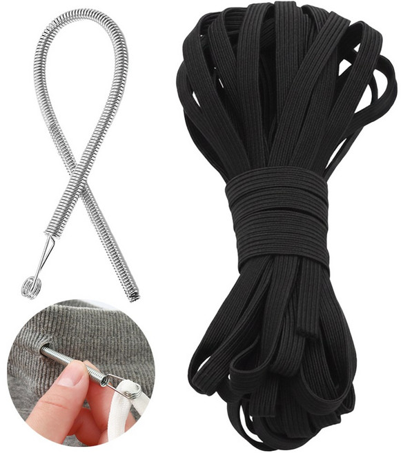 모브드 바지 고무줄 밴드 끼우개 5mm x 10M, 1개, 블랙