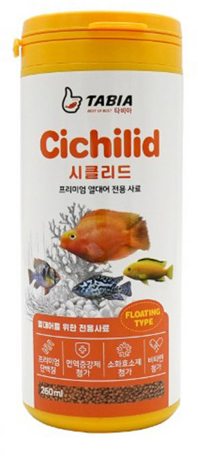 타비아 시클리드 중형열대어사료, 1개, 260ml