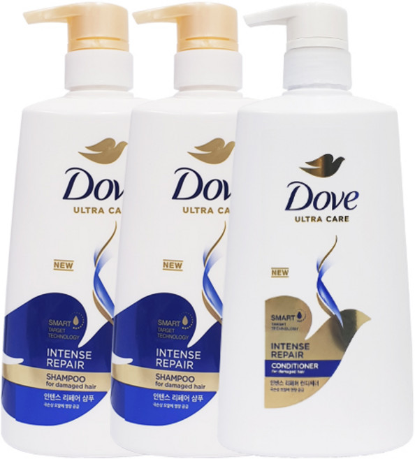 도브 인텐스 리페어 샴푸 680ml x2 + 컨디셔너 660ml, 1개