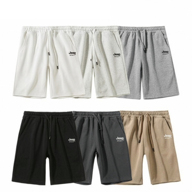 2장세트 1+1 지프스피릿 남녀공용 5부 캐주얼 아웃도어 면반바지
