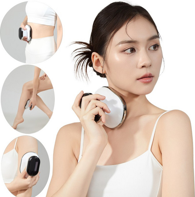 ERANSTAR 바디샷 고주파 마사지기 EMS갈바닉 초음파 복부/허벅지/종아리 셀룰라이트 지방분해 홈케어 뷰티디바이스, 화이트