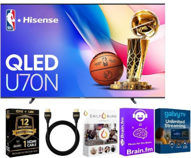 하이센스 100인치 U70 시리즈 4K 울트라 HD QLED 스마트 구글 TV 2025 144Hz 돌비 비전 HDR10+ 프리싱크 와이파이 6E, 하이센스 100인치 U70 시리즈 4K 울트라 HD Q