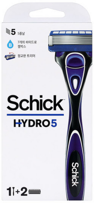 쉬크 하이드로5 베이직 면도기+날2입, 1개, 2개입