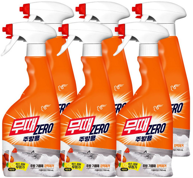 피죤 3분안에 무균무때 주방용 세제, 6개, 750ml