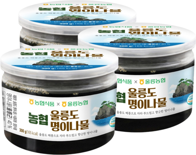 농협 울릉도 해풍으로 부드럽고 향긋한 명이나물300g 소포장, 3개, 300g