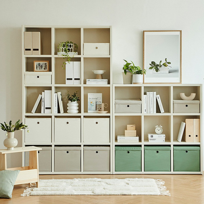 한샘 샘 폴리 수납바스켓 모음, 크림, 3개