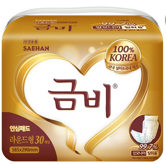 금비 남녀공용 라운드 패드형 성인기저귀, 30개입, 6개