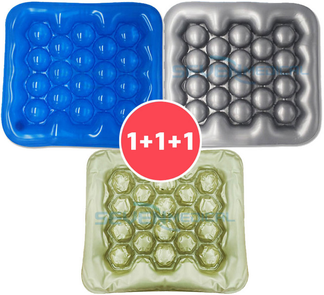 신형 공기방석 물방석 에어방석 휠체어방석 [블루1+실버1+골드1] 3종 세트