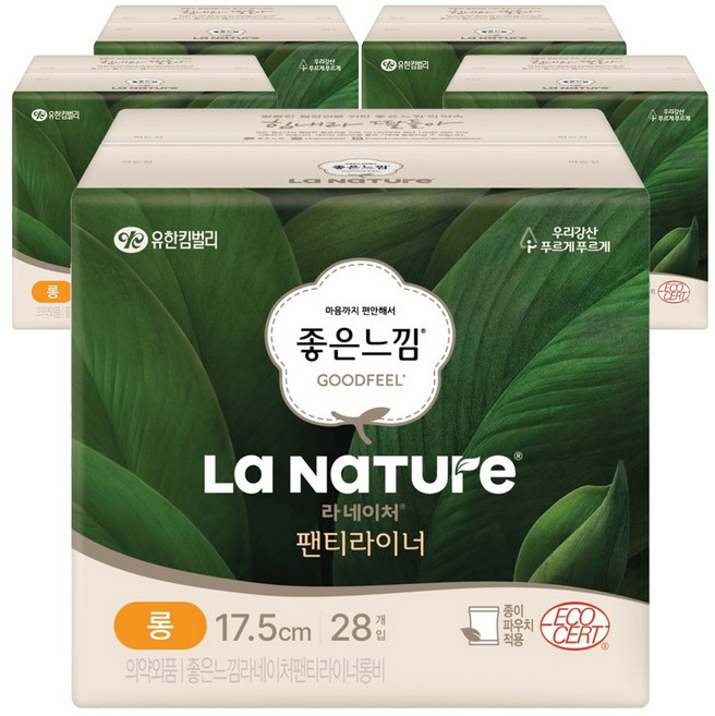 좋은느낌 라네이처 팬티라이너 롱 28Px5팩, 28개입, 5개