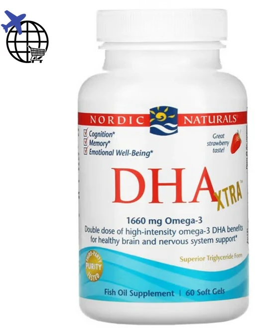 노르딕내추럴스 DHA 엑스트라 1660 mg 딸기맛 60 소프트젤, 60정, 1개 - 쿠팡