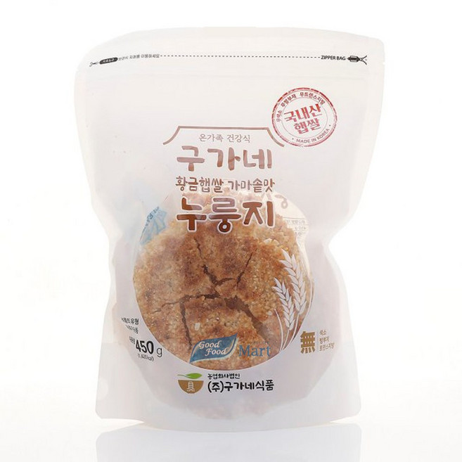 구가네 황금햅쌀 가마솥맛 누룽지 450g (10봉), 10개
