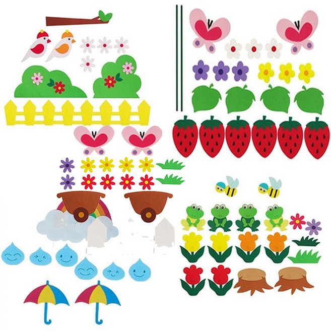 청양토이 펠트 환경꾸미기, 1개, 비와 우산