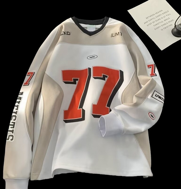 DURI 럭비 유니폼 스포츠 아이스 하키 농구 힙합 저지 럭비티 럭비복 럭비반티 긴팔 티셔츠