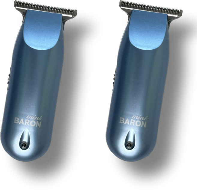바론 전문가용 미니 토끼 바리깡 이발기 클리퍼, 2개, 메탈 블루