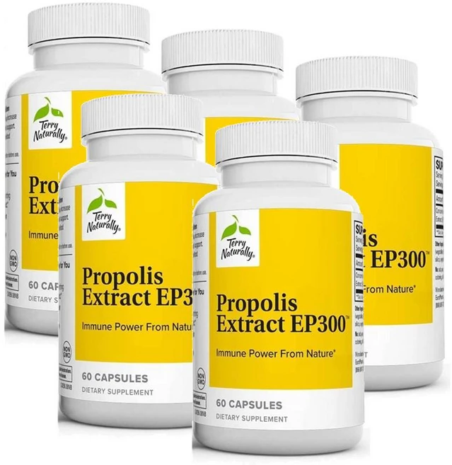 테리 내추럴리 프로폴리스 추출물 EP300 200mg 캡슐 Terry Naturally Propolis Extract, 5개, 60정 - 쿠팡