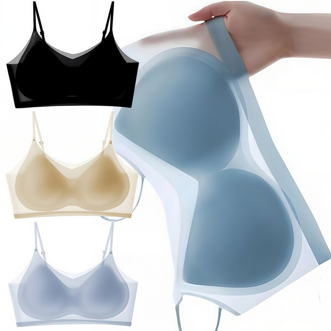 ROOICE 여성속옷 3P 아이스 브라 노와이어 심리스3종세트 브래지어 DGDFG-1