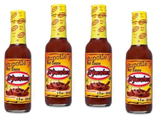 칠리페퍼 피자 핫 소스 핫칠리소스 엘 유카테코 치폴레 핫소스 5온스 (4팩), Chipotle