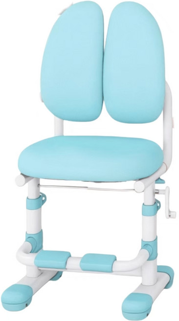 兒童學習椅 加高款，座高46-59CM，靠背前後可調，手搖升降，腳踏可調12-26CM, 夢幻藍