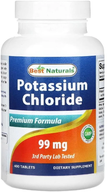 포타슘클로라이드 99mg 400정 베스트내추럴스, BNR01869, 1개 - 쿠팡