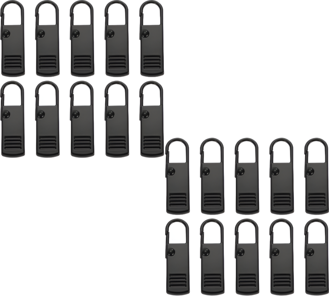 10개입 옷 가방 지퍼 손잡이 고리, 2세트, T297. Black 10개