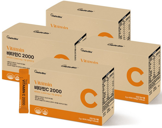 헬로바이오 비타민C 2000, 180g, 4개
