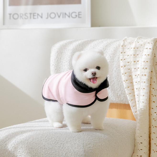 포쉬푸치 강아지패딩 조끼 애견패딩 3Color, 핑크, L, 1개