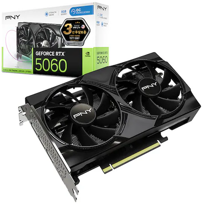PNY Geforce RTX 5060 OC D7 8GB Dual Fan 그래픽카드 VGA 제이씨현