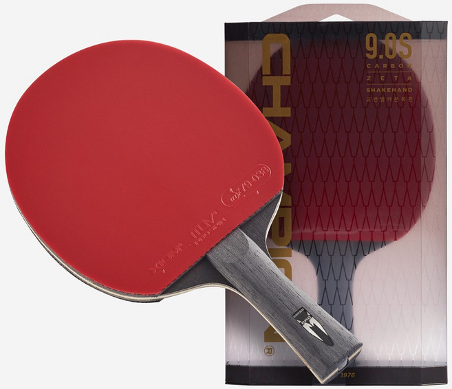 [엑시옴]세이크핸드 탁구라켓 M9.0S - 완제품라켓 / 특수소재 카본7PLY/ITTF공인러버/선수용, 1개