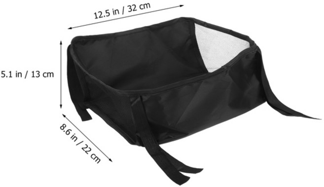 유모차 하단 바구니 범용 정리 가방 유모차 하단 수납 케이스 다용도 가방 우유병 기저귀 보관용, [01] Black