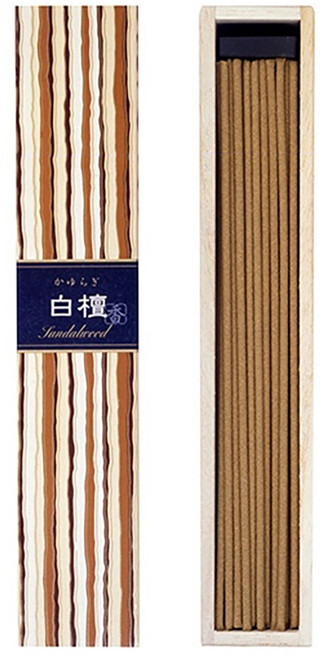 【CHL】Kayuragi系列 日本線香 療癒 放鬆 簡雅品味 內心寧靜 含40支線香 細緻條紋設計 燃燒穩定 煙量較少, 白檀