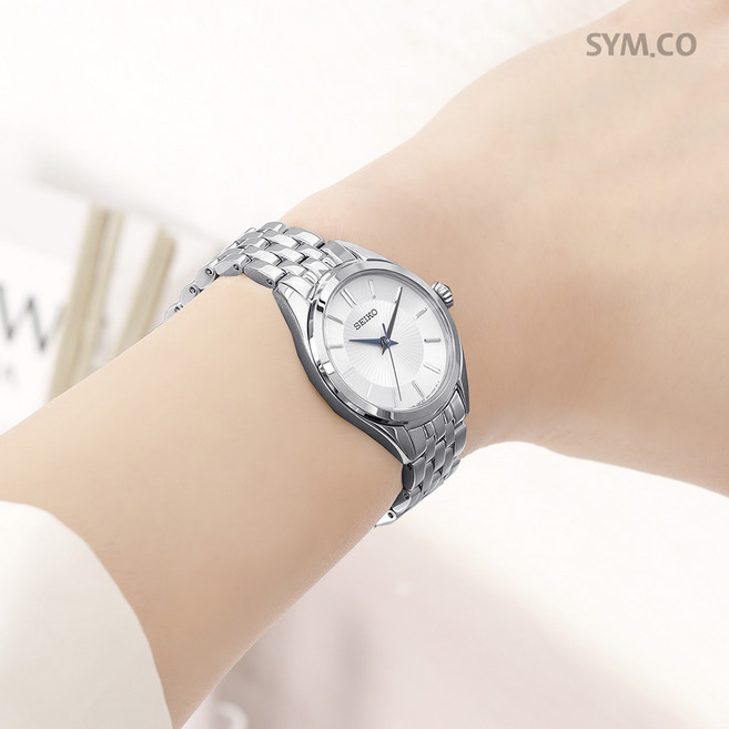 세이코 데일리 블루핸즈 아날로그 클래식 정장 여자 메탈 시계